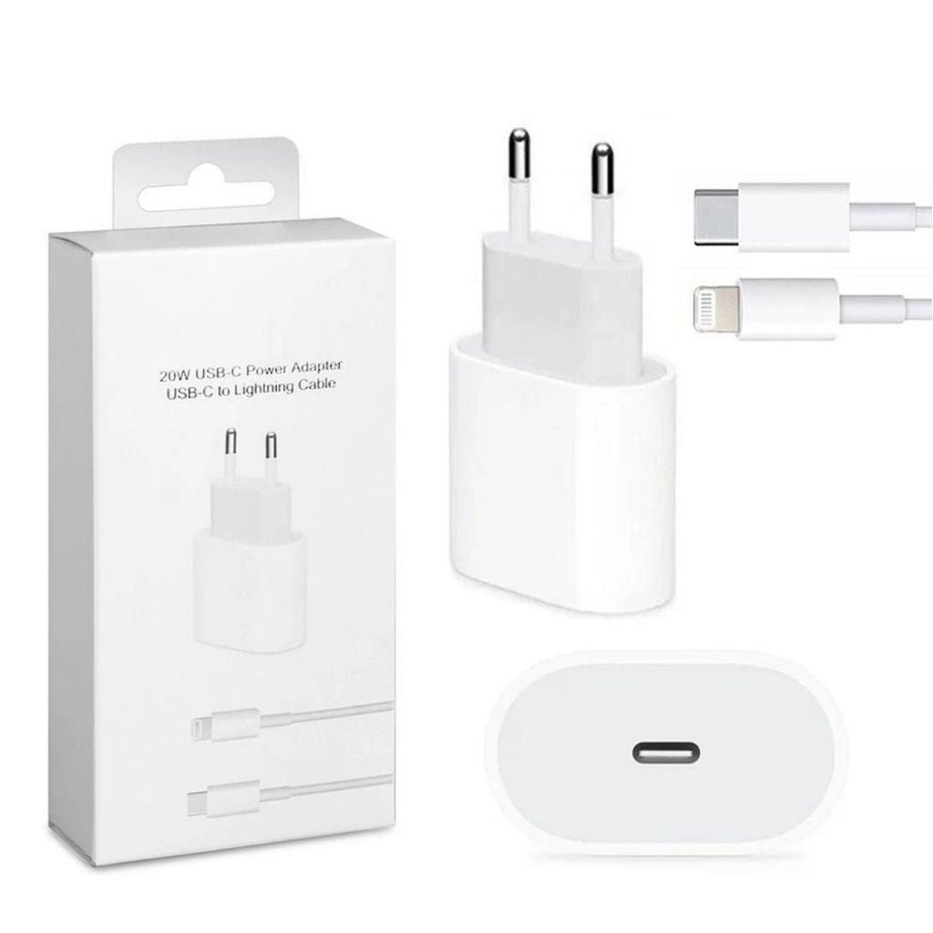 Carregador Turbo 20W Type-C para iPhone — Compatível com Modelos 11 ao 14 Pro