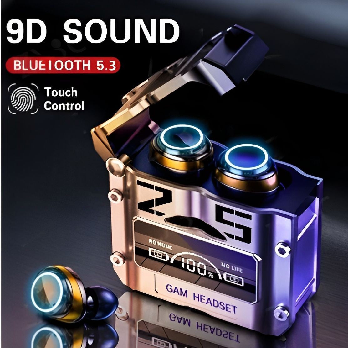 Fone Bluetooth M25 TWS — Controle Touch e Redução de Ruído