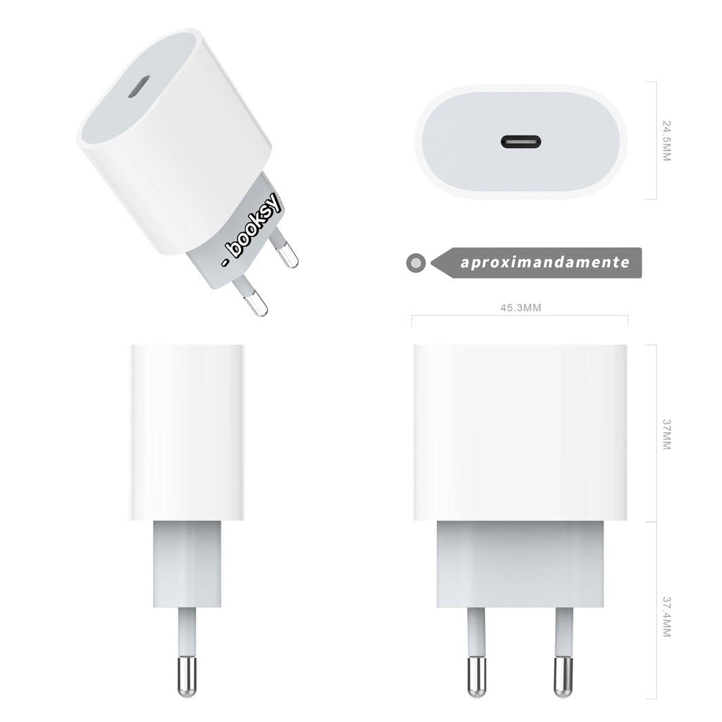 Carregador Turbo 20W Type-C para iPhone — Compatível com Modelos 11 ao 14 Pro