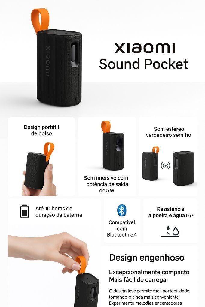 Xiaomi Caixa de Som Bluetooth Sound Pocket