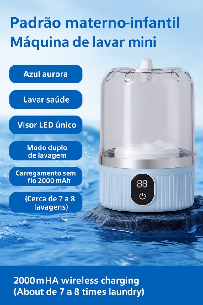 Mini Máquina de Lavar Portátil — Ideal para Roupas Íntimas