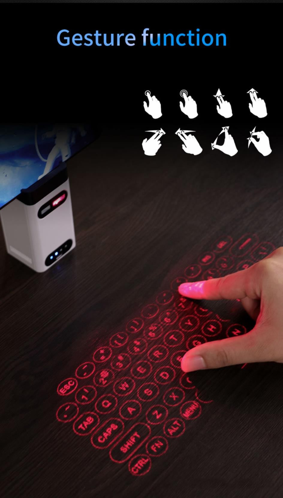 Teclado Laser Virtual Bluetooth Sem Fio