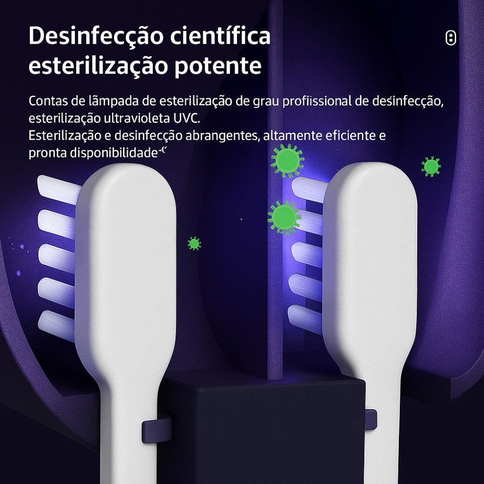 Suporte e Desinfetante UV para Escova de Dentes