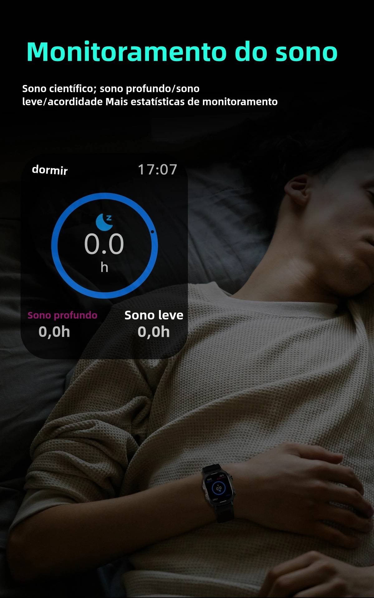 Smartwatch Masculino 2.01” — Fitness, Monitor de Saúde e Chamada via Bluetooth