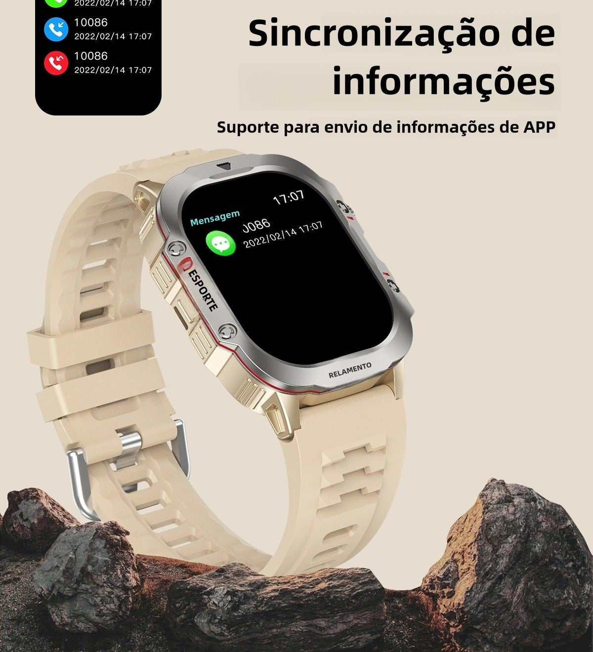 Smartwatch Masculino 2.01” — Fitness, Monitor de Saúde e Chamada via Bluetooth