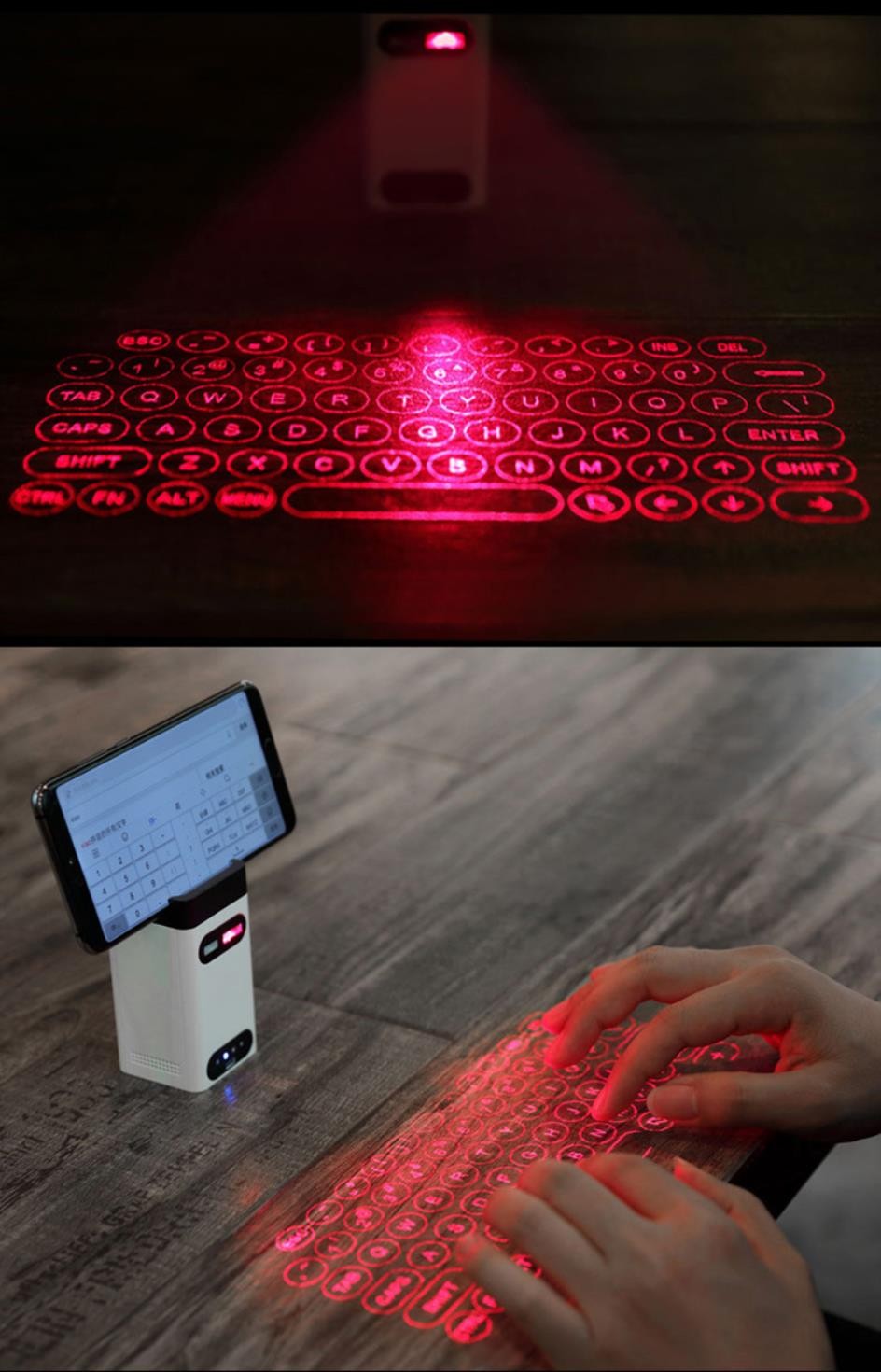 Teclado Laser Virtual Bluetooth Sem Fio