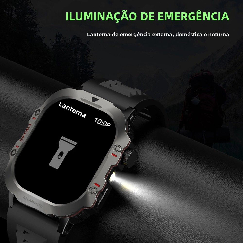 Smartwatch Masculino 2.01” — Fitness, Monitor de Saúde e Chamada via Bluetooth