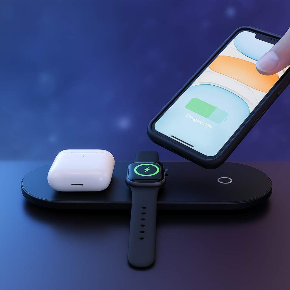 Estação Wireless 3 em 1 Hrebos HS-350 — Design, Praticidade e Tecnologia