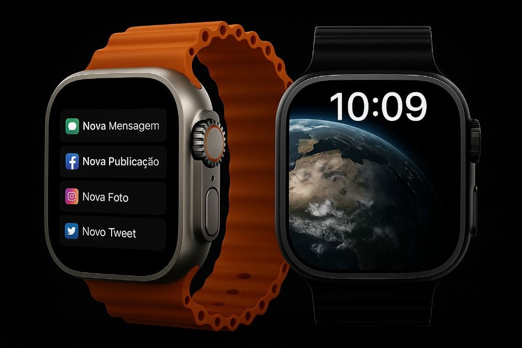 Smartwatch W68 Pro Max — NFC Integrado e Kit com 7 Pulseiras
